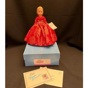 NEW Madame Alexander 1134 Girl In Red 10” Doll w Red Gold Brocade Dress Box Tags